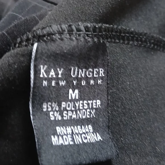 Kay Unger NY - Women's Black, Striped Pull On Skinny Stretch Pants. Size Medium - Picture 4 of 9